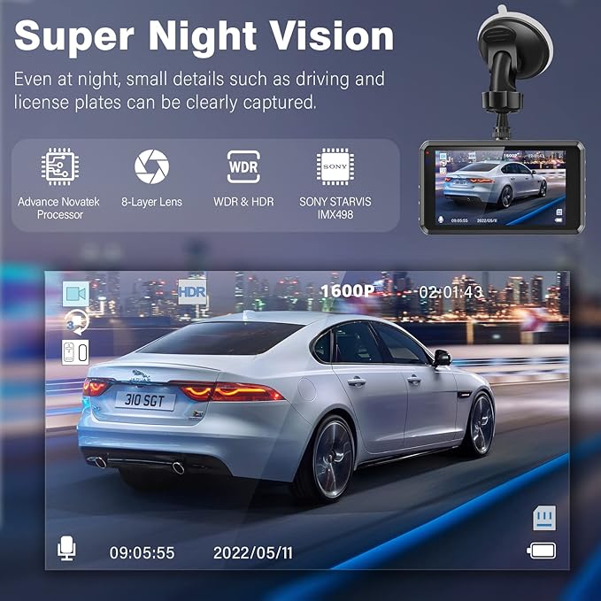 Camarera de visionnage de voiture avant et arrière/ Dual lens vehicle blackbox dvr