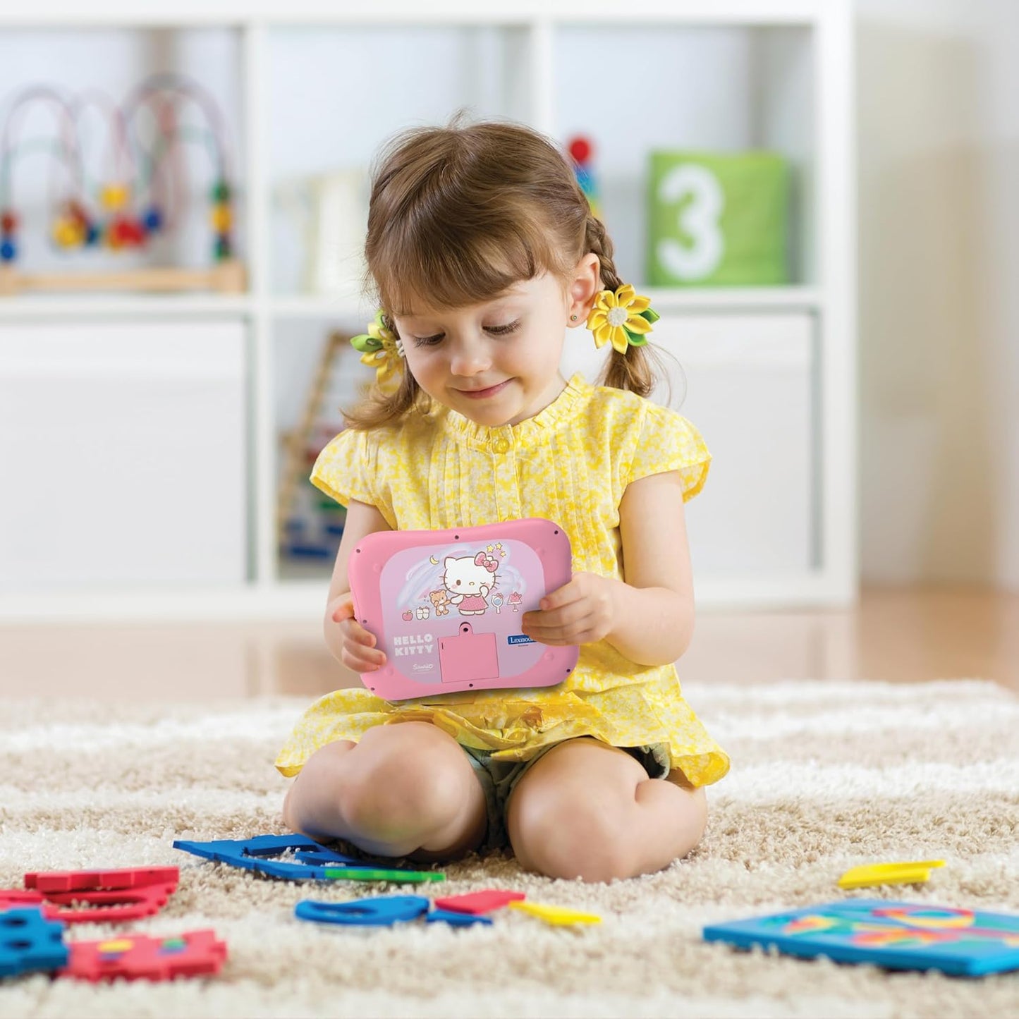 Tablette éducative parlante bilingue ABC Hello Kitty avec Touches tactiles et écran LED, Anglais/Français,