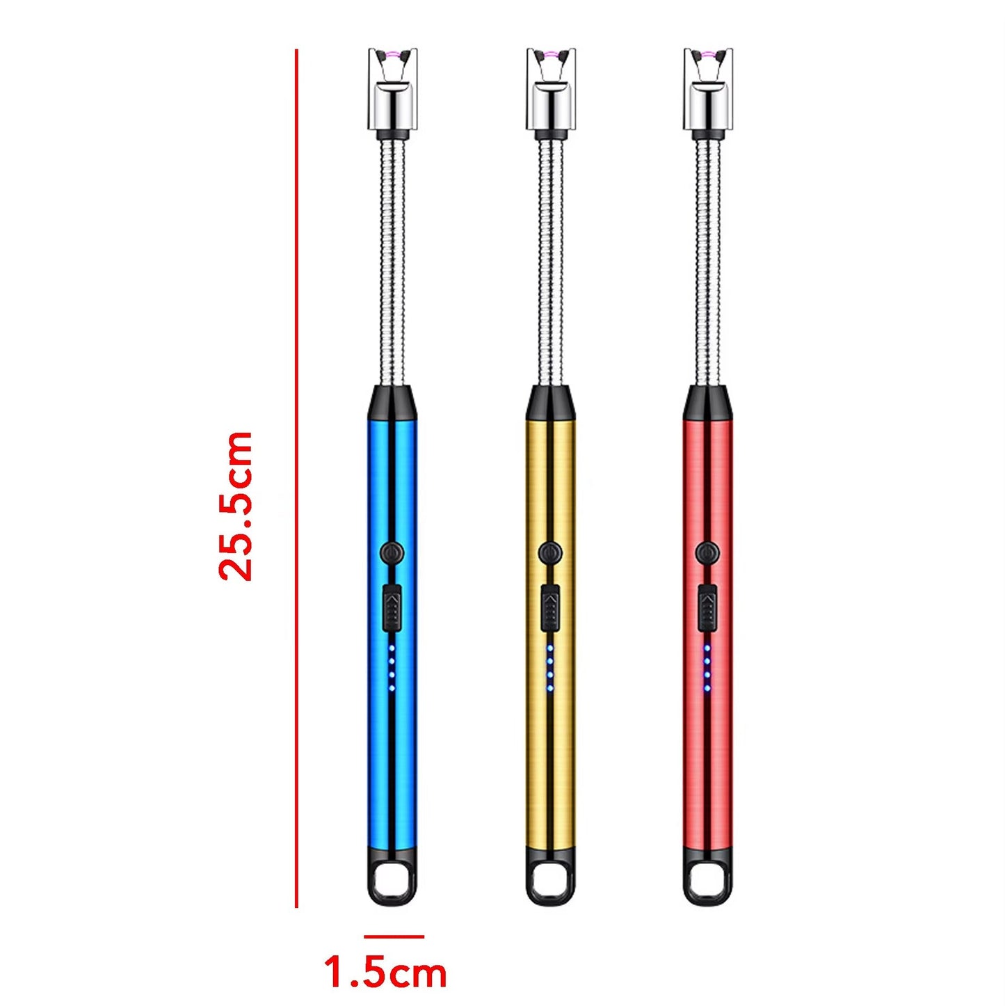 Briquet bougie électrique rechargeable USB avec long cou flexible et crochet, coupe-vent sans flamme pour cuisine réchaud à gaz camping