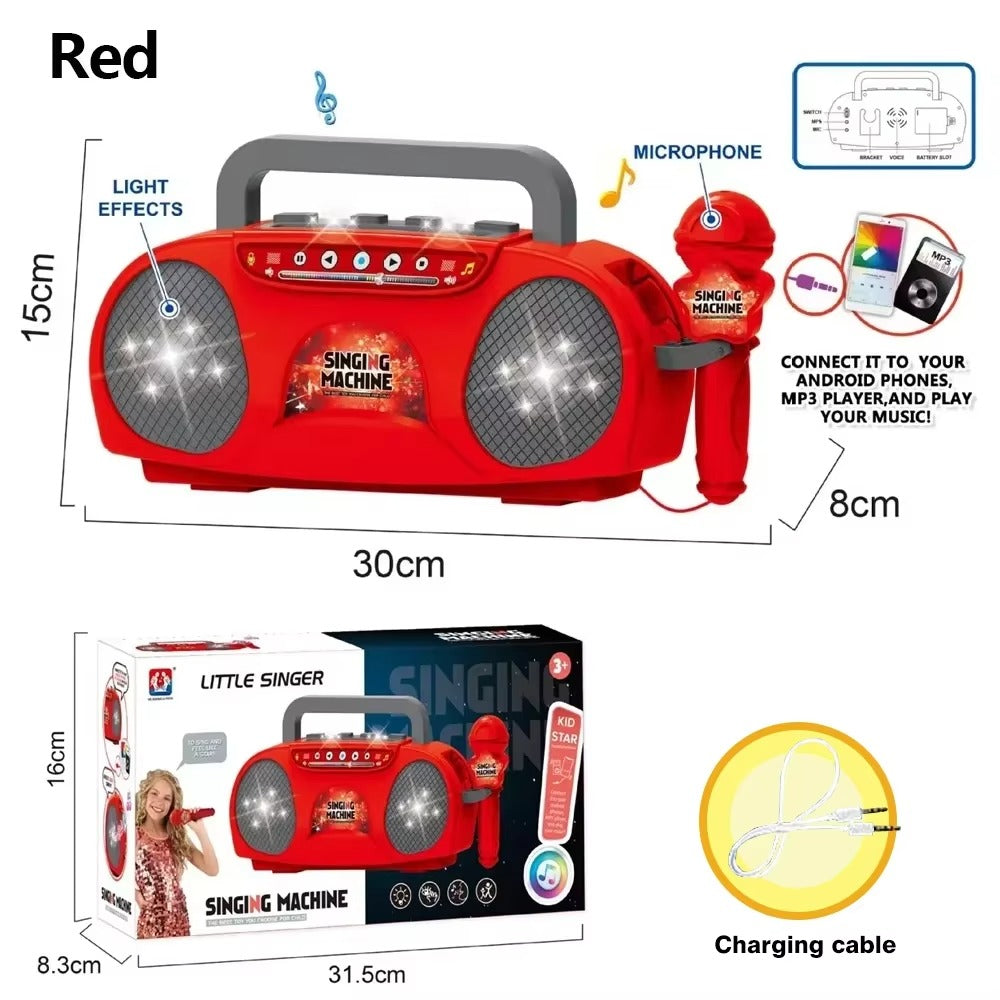 JOUET RADIO AVEC MICROPHONE -Haut-Parleur sans Fil Lumineuse avec Micro