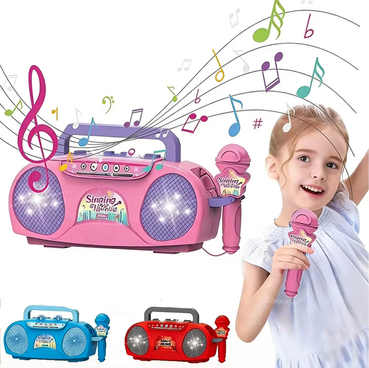 JOUET RADIO AVEC MICROPHONE -Haut-Parleur sans Fil Lumineuse avec Micro