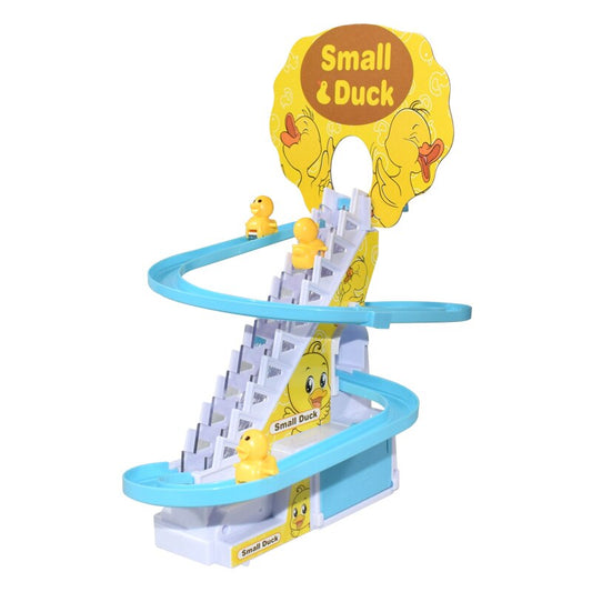 Petit canard électrique pour enfants, escalier d'escalade, piste de bricolage, toboggan, montagnes russes, ensemble de jouets, musique légère, cadeau garçon et fille