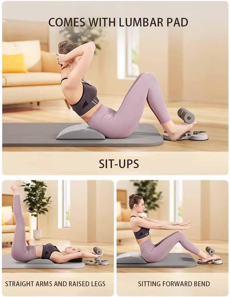 Barre de sol pour abdominaux, support de pied avec 2 ventouses élastiques, équipement d'entraînement abdominaux, appareil d'assistant abdominaux pour entraînement à domicile