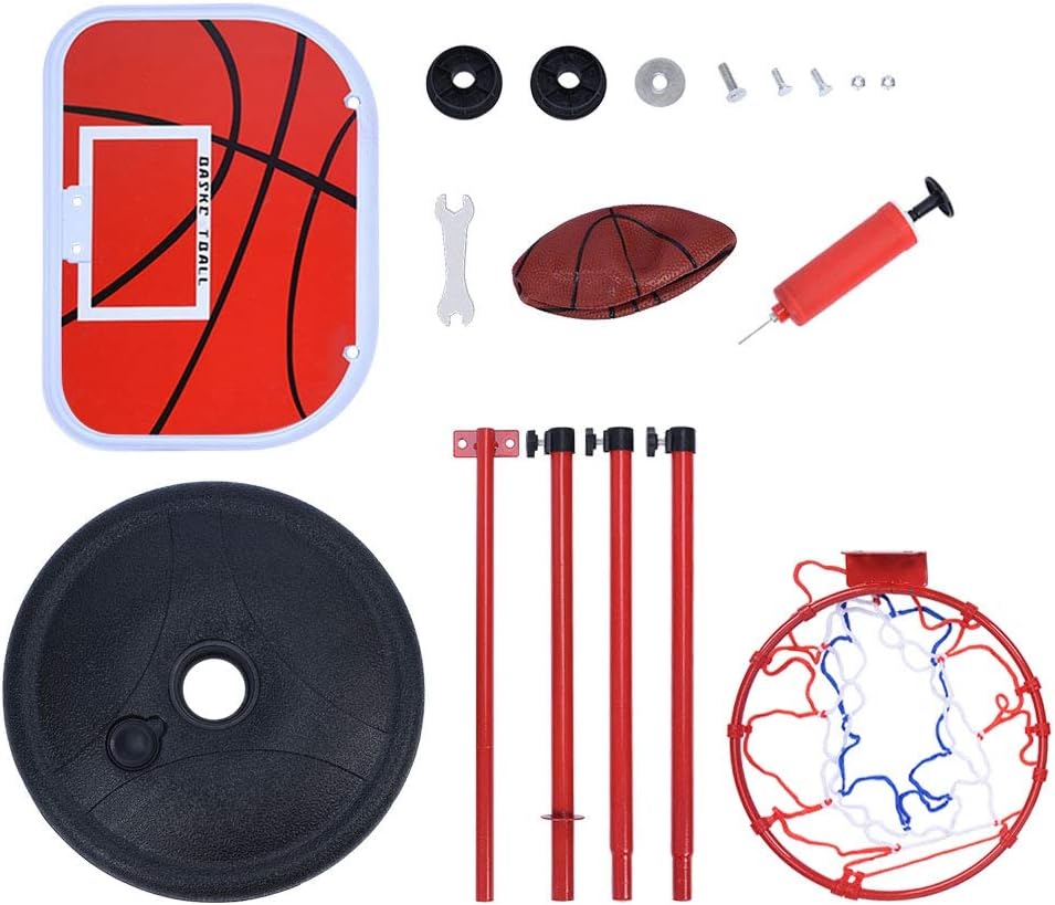 Panier Basket Enfant, Mini Panier de Basketball Ajustable Portable , Poteau en métal pour Enfants, Panier de Basket-Ball réglable pour intérieur extérieur