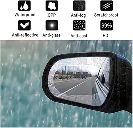 Film Anti-Pluie pour Rétroviseur – Vision claire sous la pluie (Lot de 2)