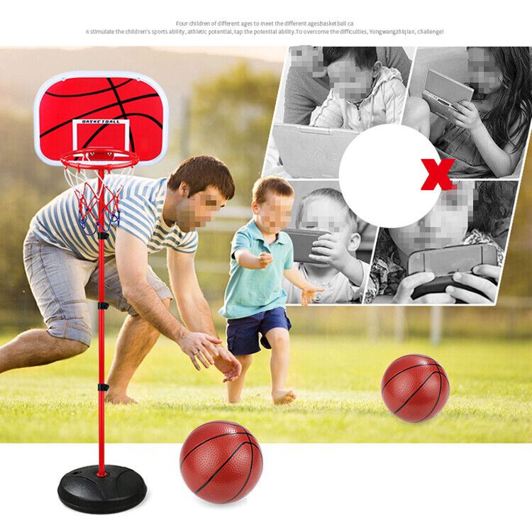 Panier Basket Enfant, Mini Panier de Basketball Ajustable Portable , Poteau en métal pour Enfants, Panier de Basket-Ball réglable pour intérieur extérieur