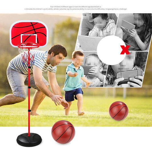 Panier Basket Enfant, Mini Panier de Basketball Ajustable Portable , Poteau en métal pour Enfants, Panier de Basket-Ball réglable pour intérieur extérieur