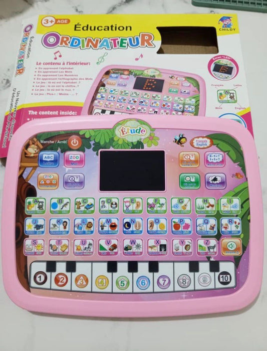 Tablette éducative parlante bilingue ABC Hello Kitty avec Touches tactiles et écran LED, Anglais/Français,