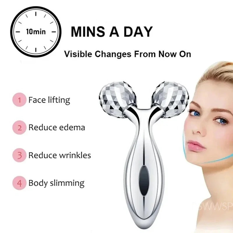 Rouleau de massage facial 3D pour lifting et raffermissement du visage, anti-rides, rouleau de massage pour le visage et le corps