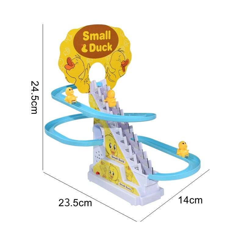 Petit canard électrique pour enfants, escalier d'escalade, piste de bricolage, toboggan, montagnes russes, ensemble de jouets, musique légère, cadeau garçon et fille