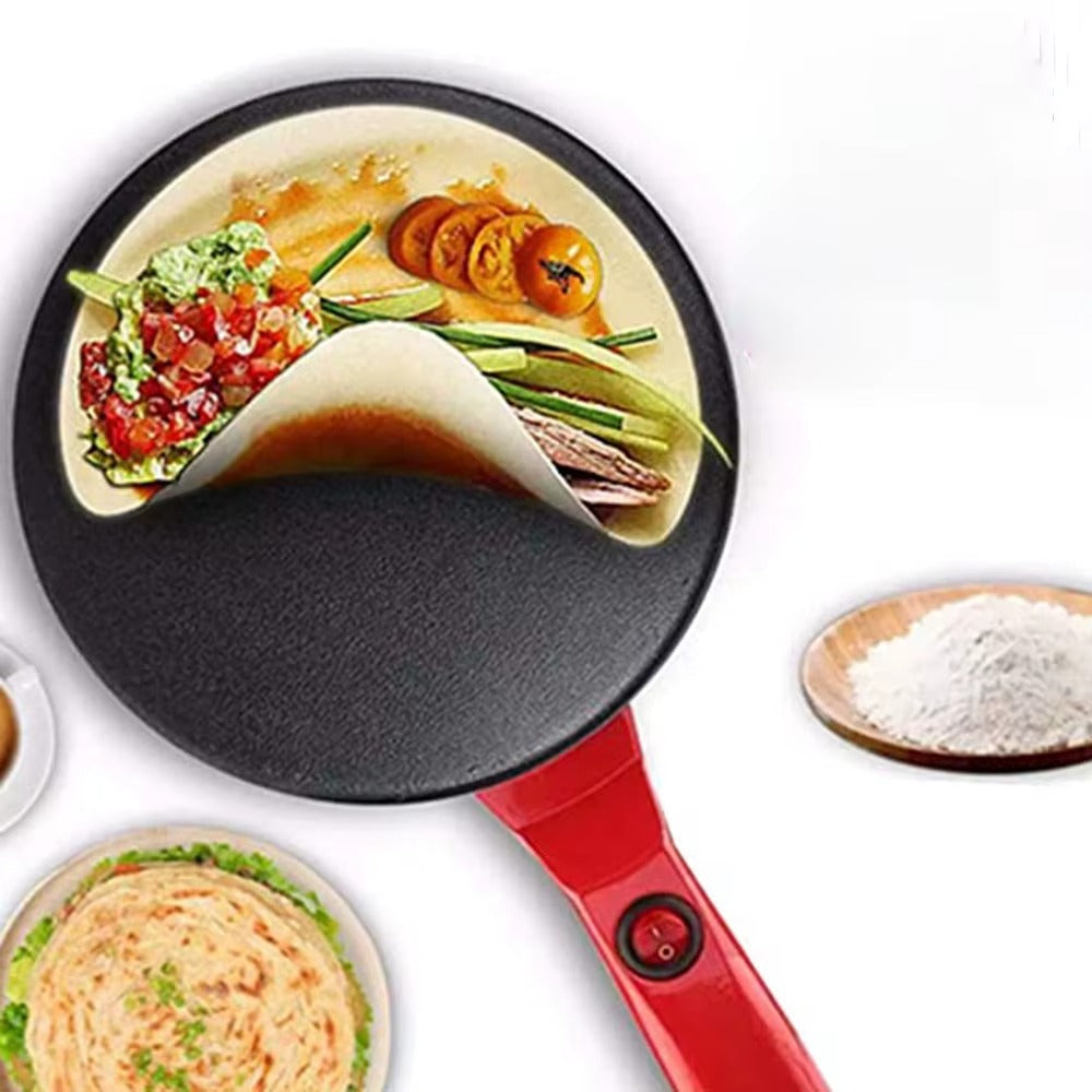Crêpière électrique avec poignée, 800 W, plaque en aluminium avec revêtement antiadhésif
