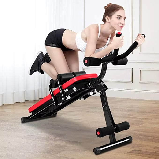 Machine Abdominaux Pliable Multifonction, Guide d'Exercice, Écran LCD, Renforcement Musculaire