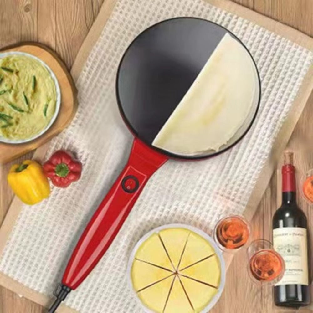 Crêpière électrique avec poignée, 800 W, plaque en aluminium avec revêtement antiadhésif