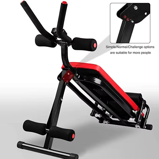 Machine Abdominaux Pliable Multifonction, Guide d'Exercice, Écran LCD, Renforcement Musculaire