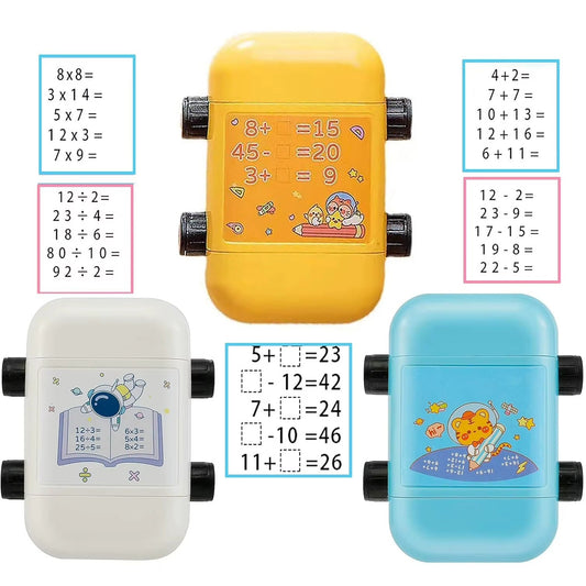 Pack de 3 Tampon Mathématique pour les enfants du cours primaire , Addition ,Soustraction; Multiplication et Division