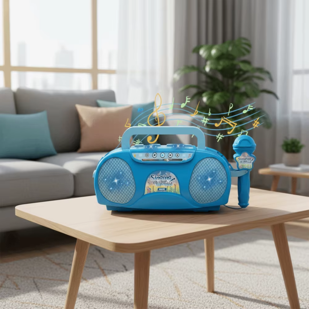 JOUET RADIO AVEC MICROPHONE -Haut-Parleur sans Fil Lumineuse avec Micro