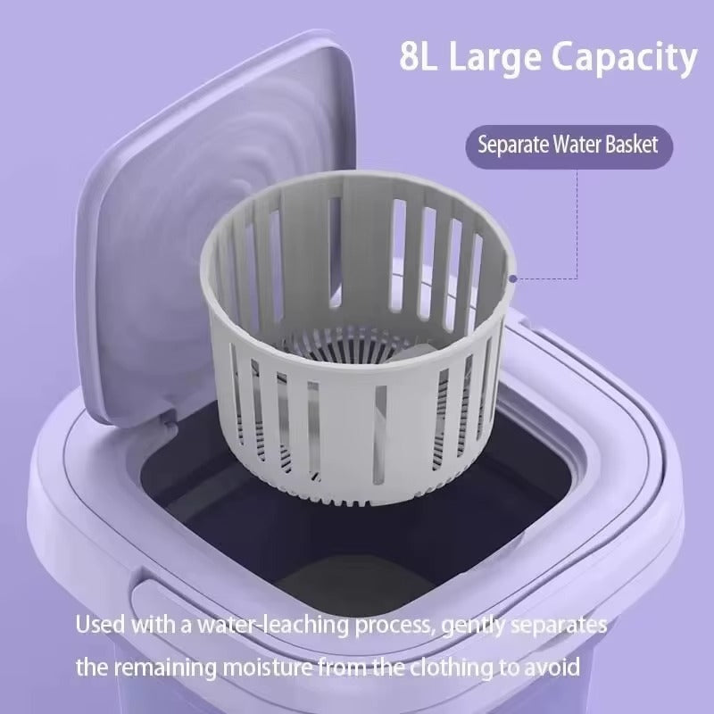 Mini machine à laver portable, Mini lave linge portable pour les vêtements de bébé, les sous-vêtements ou les petits articles