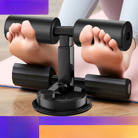 Barre de sol pour abdominaux, support de pied avec 2 ventouses élastiques, équipement d'entraînement abdominaux, appareil d'assistant abdominaux pour entraînement à domicile