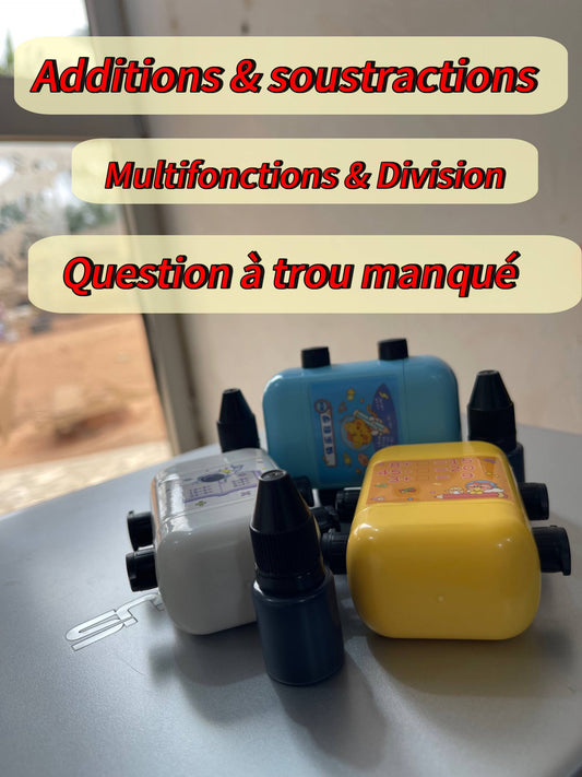 Pack de 3 Tampon Mathématique pour les enfants du cours primaire , Addition ,Soustraction; Multiplication et Division